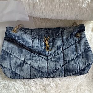 YSL Lou Lou denim small bag